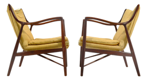 Pair of Finn Juhl #45 Chairs by Baker