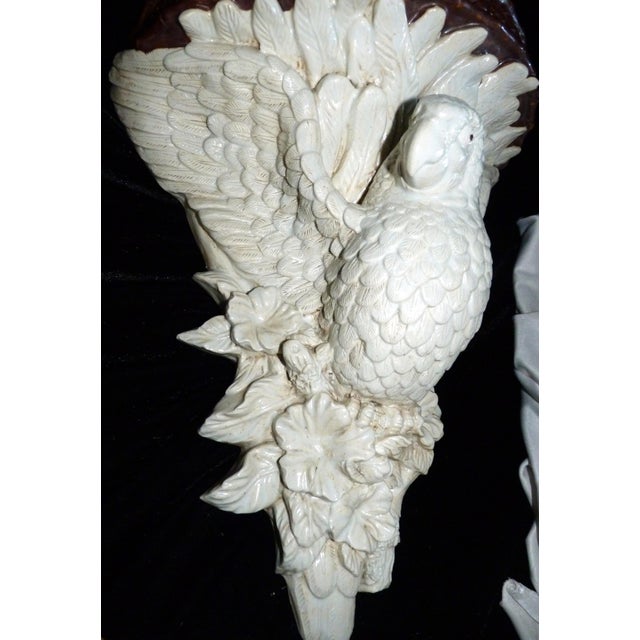 Antique c.1920 Blanc De Chine Parrot Wall Shelf - Art Deco Porcelain For Sale - Image 4 of 8