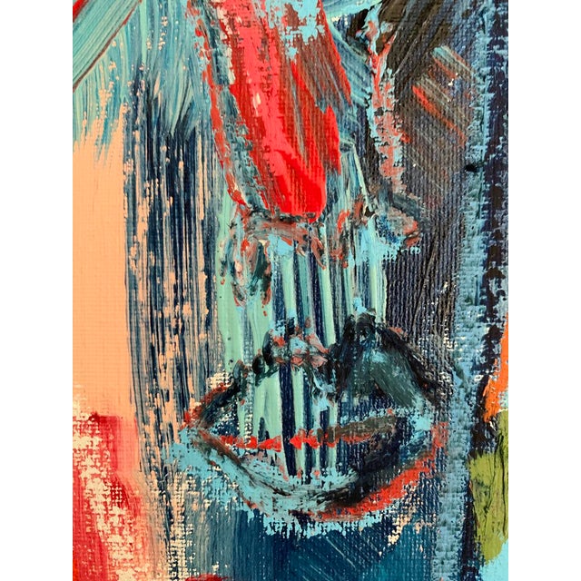 "Just Us" Contemporary Abstract Portrait Mixed-Media Painting by Monica Shulman For Sale - Image 4 of 7