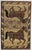 Persian Gabbeh hand-knotted wool rug featuring a warm camel-toned field with two stylized horse motifs, one depicted...
