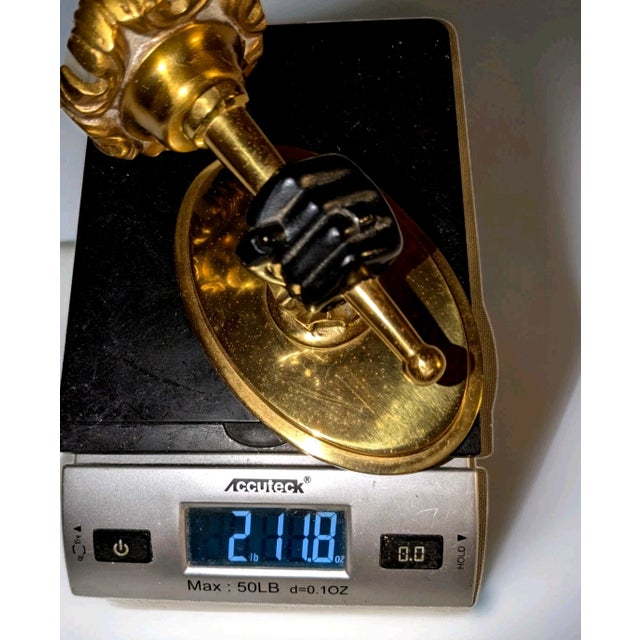 Metal 1950's French Regency Gilt and Patinated Bronze Hand/ Fist Torch Sconce For Sale - Image 7 of 11