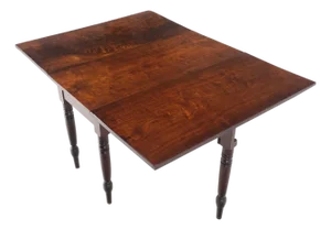 Solid Walnut Board Antique Drop Leaf Dining Center Console Table Clean!