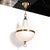 Metal Mid-Century Modern Murano Glass & Brass Banded Detailed Pendant Chandelier For Sale - Image 7 of 18