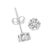 Early 21st Century .925 Sterling Silver 1/10 cttw Prong Set Round-Cut Trio Diamond Stud Earrings, A Pair For Sale - Image 5 of 6
