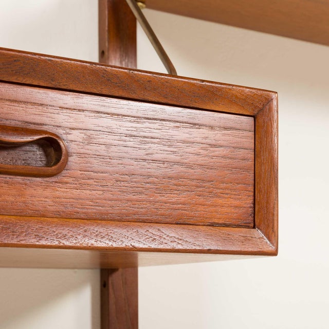 Mid-Century Danish Teak Wall Unit in the style of Poul Cadovius, 1960s For Sale - Image 14 of 16