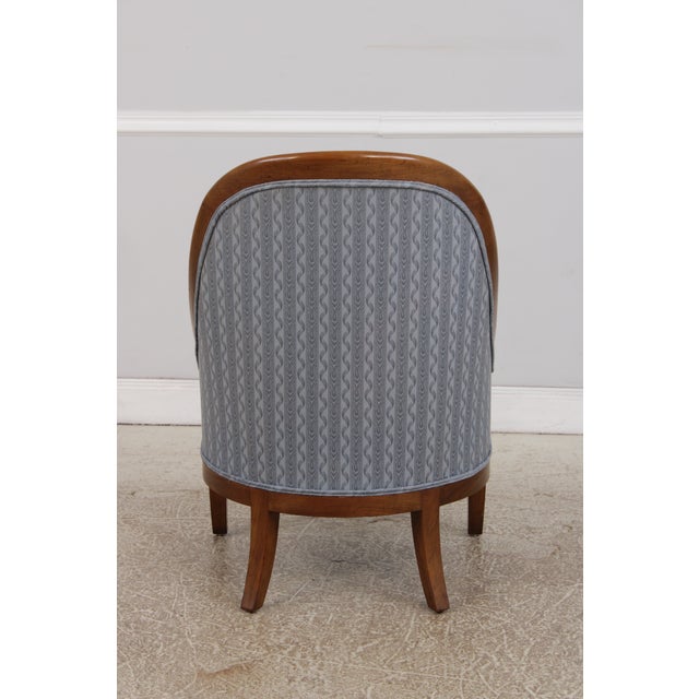 Pair of Baker Walnut Spoon Back Lounge Chairs For Sale - Image 12 of 14