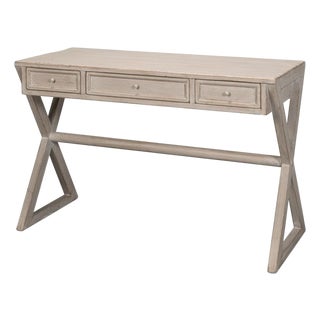 Campaign X-Frame Writing Desk in Stone Grey For Sale