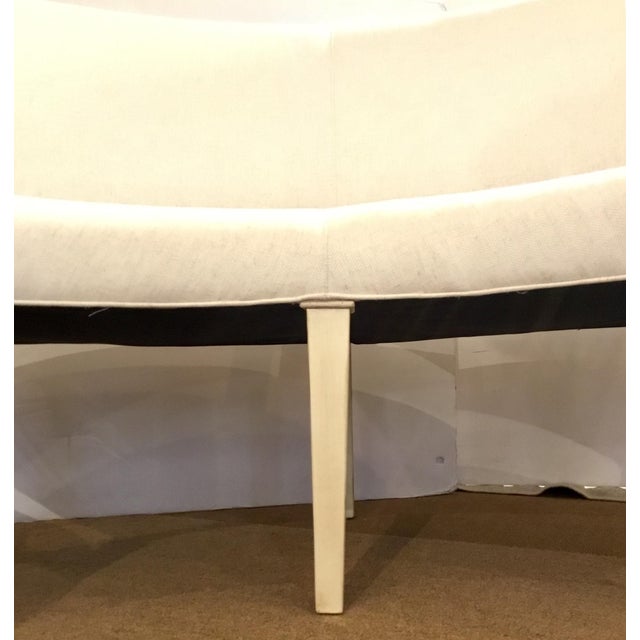 Modern Drexel Heritage Curved White Linen Blend Dining ...