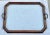 Wood Antique Inlaid Wood and Glass Handled Tray For Sale - Image 7 of 8