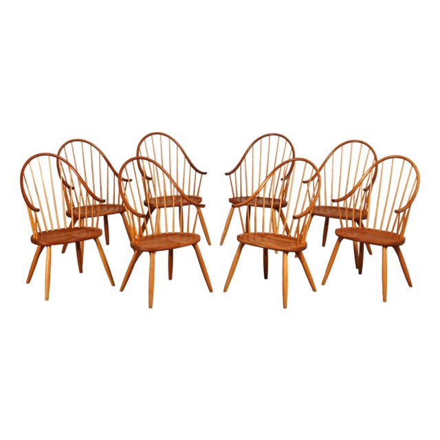 Thomas Moser Set Of Eight Continuous Arm Dining Chairs For Sale