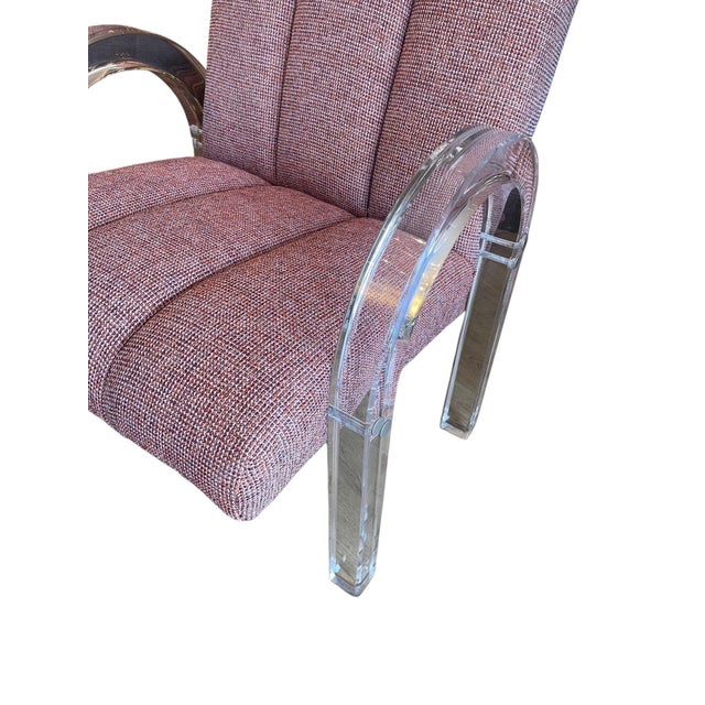 Pair of Waterfall Collection Lucite Armchairs Attributed to Charles Hollis Jones . Usa 1970's. For Sale In Los Angeles - Image 6 of 8