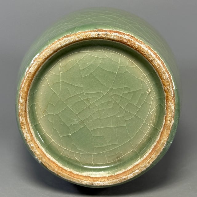 Antique Chinese Longquan Celadon Phoenix Ear Vase For Sale - Image 6 of 6