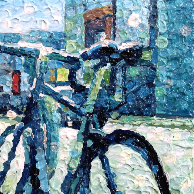 Paint Trust the Unfolding - Original Urban Still Life Pointillist Acrylic Painting For Sale - Image 7 of 9