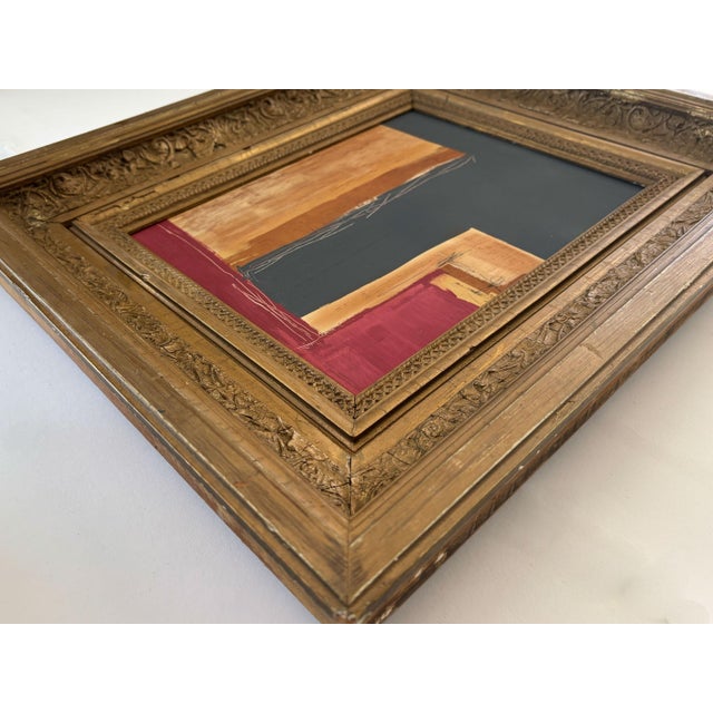 “Romantic” Black Abstract Art in Antique Frame, Transitional Living Room Art by JTS For Sale In Minneapolis - Image 6 of 12