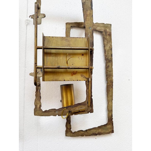 Elegant large pair of italian wall sconces, excluding glass parts, made of bronze in the 1960s by esperia, designed by...