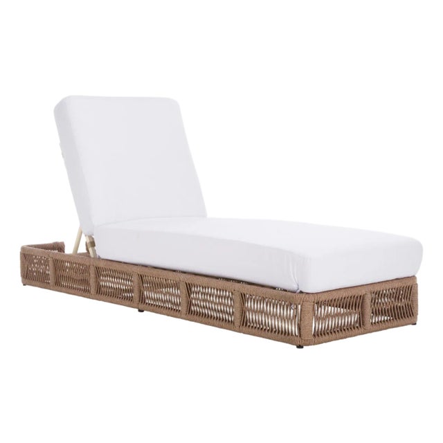 Gillian Chaise Lounge, Natural/White For Sale