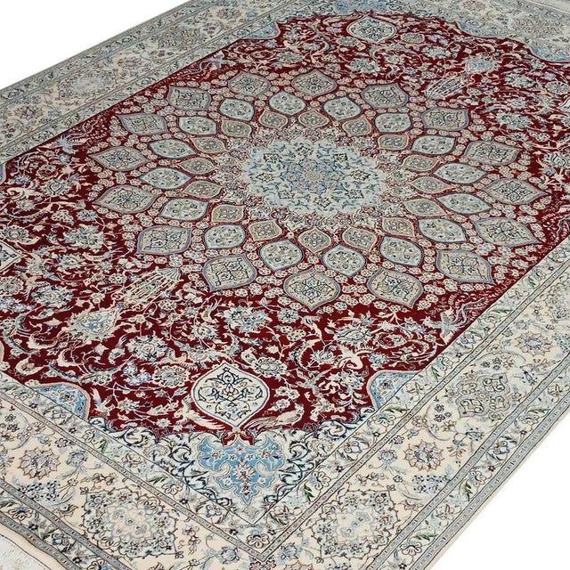 Hand-knotted Nain rug, signed Habibian | Knot density: 6La 60 Raj (approx. 800000 knots/m²) | Material: 85% virgin wool &...