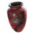 1940's Ucagco Large Red Hand Painted Japanese Vase For Sale