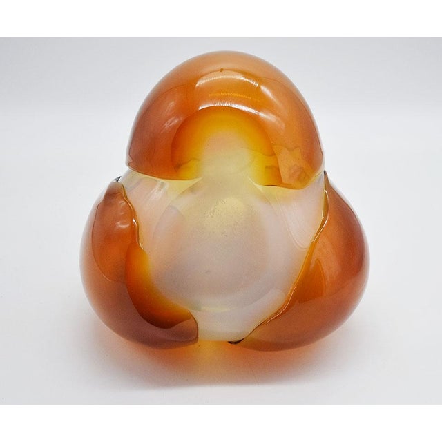 Orange Vintage Sculpture Vase by Claire Falkenstein for Salviati Murano, 1970 For Sale - Image 8 of 11