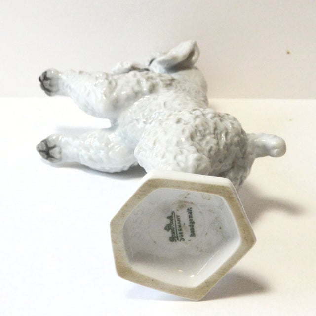 Vintage Rosenthal Bavaria Begging Poodle Figurine – Hand-Painted Porcelain Model 5155 – German Art Dog, C. 1950 For Sale - Image 9 of 10