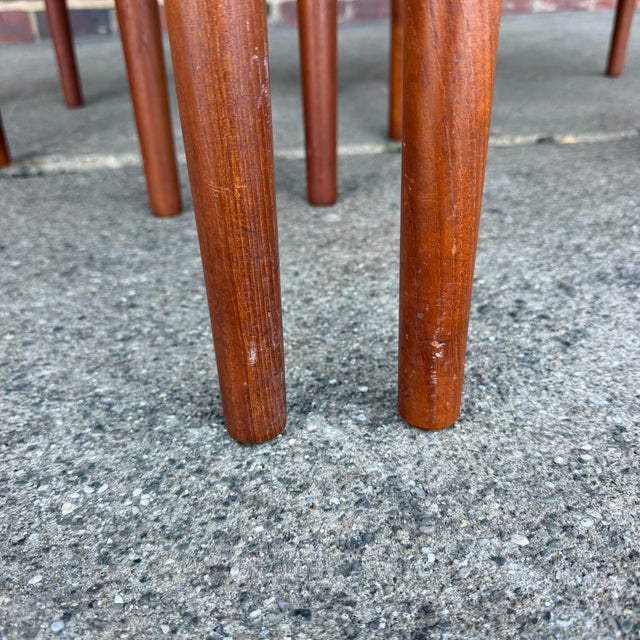 Brown Set of 6 Hans Wegner Teak Dining Chairs With New Rushed Seats Ch-40 Teak For Sale - Image 8 of 12