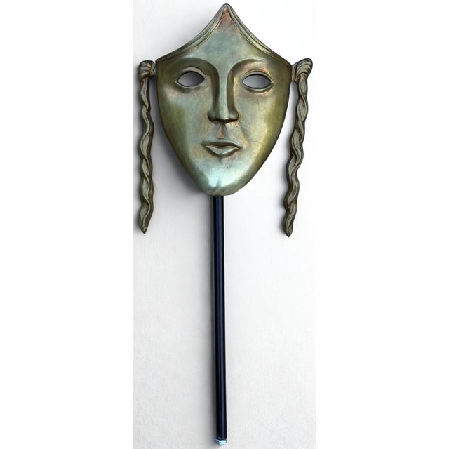 Contemporary Sarreid, Ltd. Brass Decorative Mask For Sale - Image 3 of 12