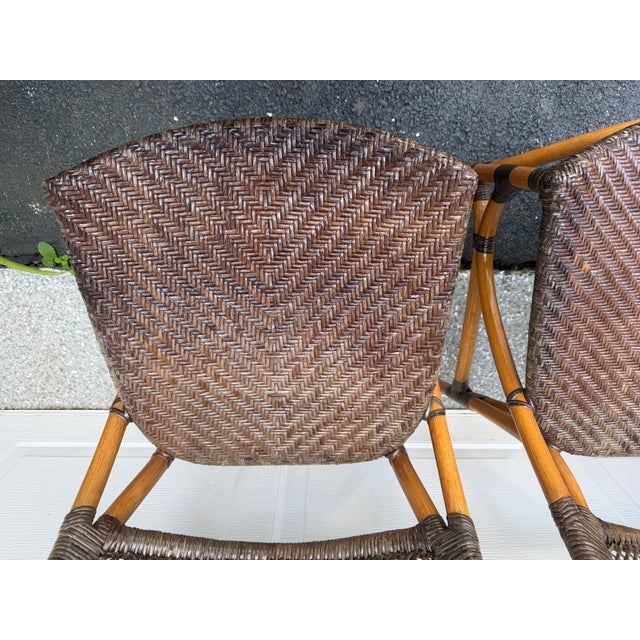 Brown 1980s Set of Four Cafe Chairs in the Style of Yuzuru Yamakawa for Saccaro For Sale - Image 8 of 12