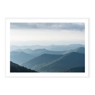 'Blue Ridge Mountains' 35 X 25" Framed (White) Fine Art Photograph, Contemporary Asheville North Carolina Landscape Photography Print For Sale