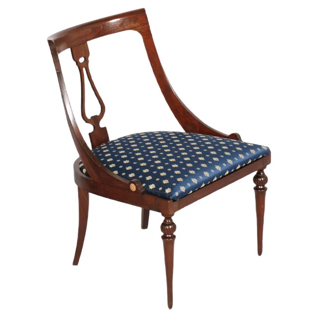19th Century Italian Walnut Directory Gondola Chair For Sale