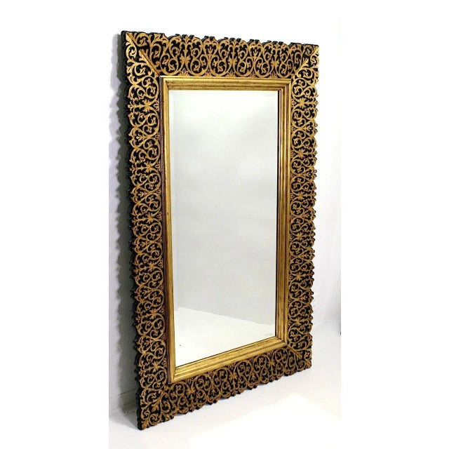 American Massive La Barge Carved Gilt Framed Beveled Wall Mirror for Maitland Smith For Sale - Image 3 of 8
