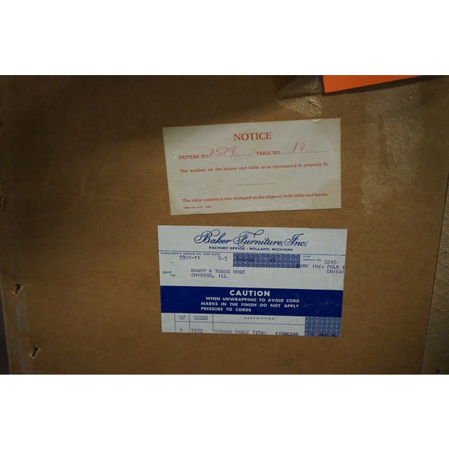 1950s Michael Taylor for Baker Walnut Extension Dining Table Far East Collection For Sale - Image 16 of 18