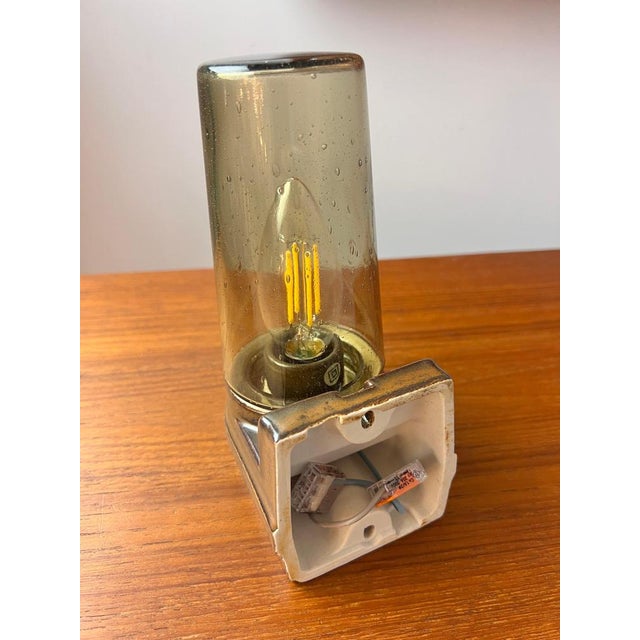 Wall Lamp Model 6080 in Smoked Glass by Sigvard Bernadotte for Ifö For Sale - Image 3 of 10