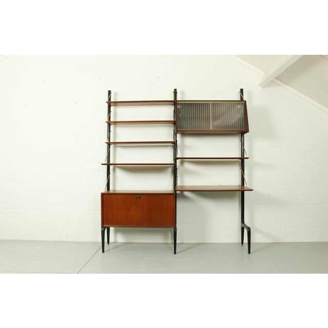 Teak Modular Wall System by Louis Van Teeffelen for Wébé, 1950s For Sale - Image 10 of 14