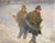 Albert Stagura, Lumberjack in the Snow, Oil Painting on Canvas, in Very Good conditions. Designed 1890 to 1919 This piece...