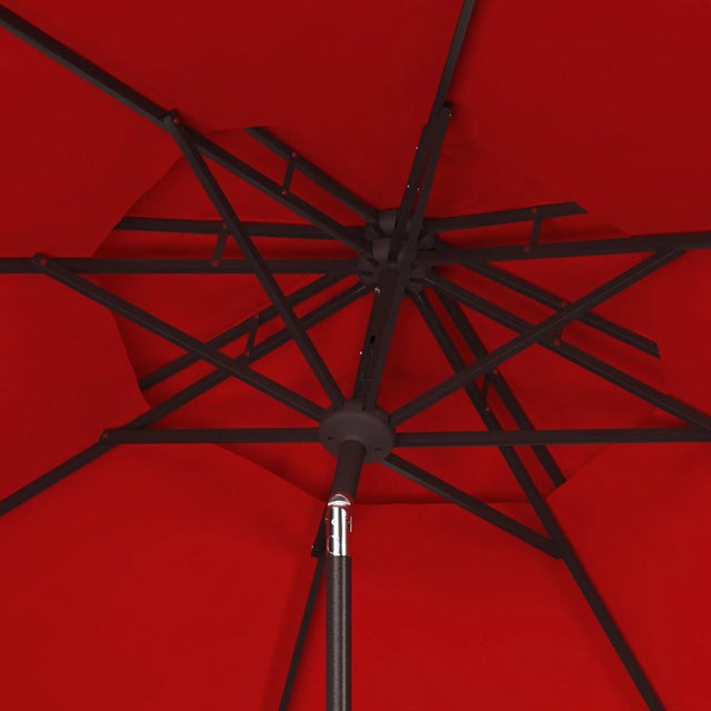 Contemporary Venice 9 Ft Double Top Umbrella - Red For Sale - Image 3 of 3