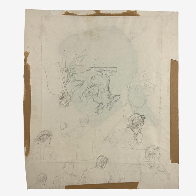Anthony Ferrara - Vintage Portrait of a Young Girl, Signed (1950, Charcoal on Paper) For Sale - Image 4 of 4