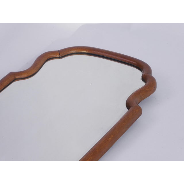 Brown Antique Dutch Oak Scalloped Beveled Mirror, 1890s For Sale - Image 8 of 10