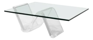 Coffee Table with Lucite "Zig-Zag" Base