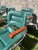 1970s Mid-Century Modern Swivel Wire Chairs with Wooden Armrests, 1970s, Set of 2 For Sale - Image 5 of 18