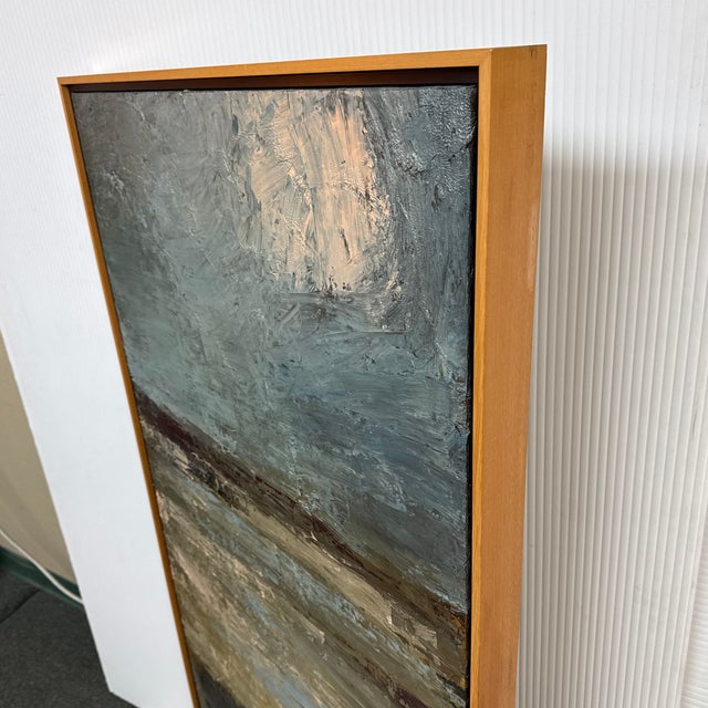 Piotr Strelnik Figurative Sunkissed Blue Landscape Painting, Signed For Sale - Image 11 of 12