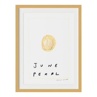 June Pearl Birthstone Print by Tatiana Alida in Gold Frame For Sale
