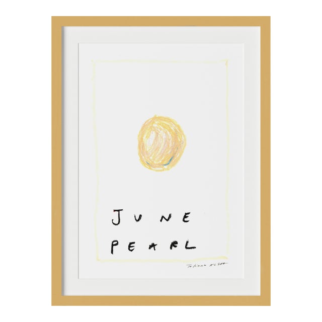 June Pearl Birthstone Print by Tatiana Alida in Gold Frame For Sale