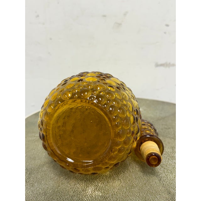 2000 - 2009 Italian Hand Blown Amber Vessel With Stopper For Sale - Image 5 of 12
