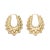 Textured Oval Hoop Earrings Vintage 14k Yellow Gold Drops Estate Jewellery - 2 Pieces For Sale - Image 4 of 4
