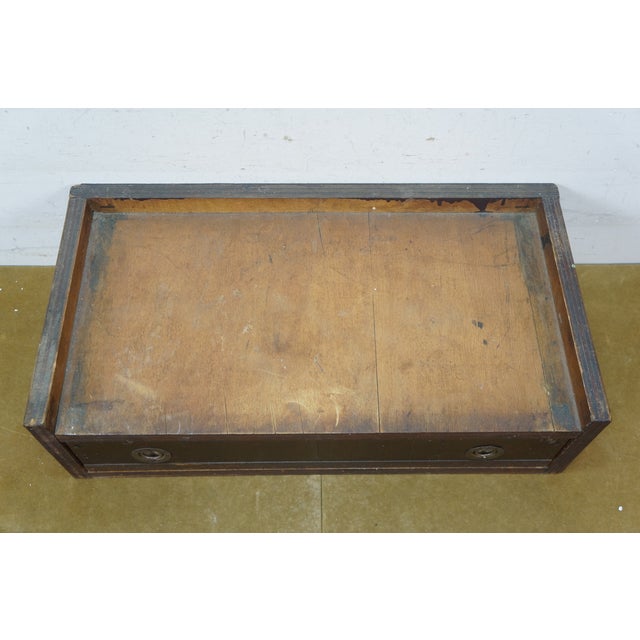 Early 20th Century Antique Wooden Desk Drawer W Gallery Top & Brass Hardware 22" For Sale - Image 5 of 17