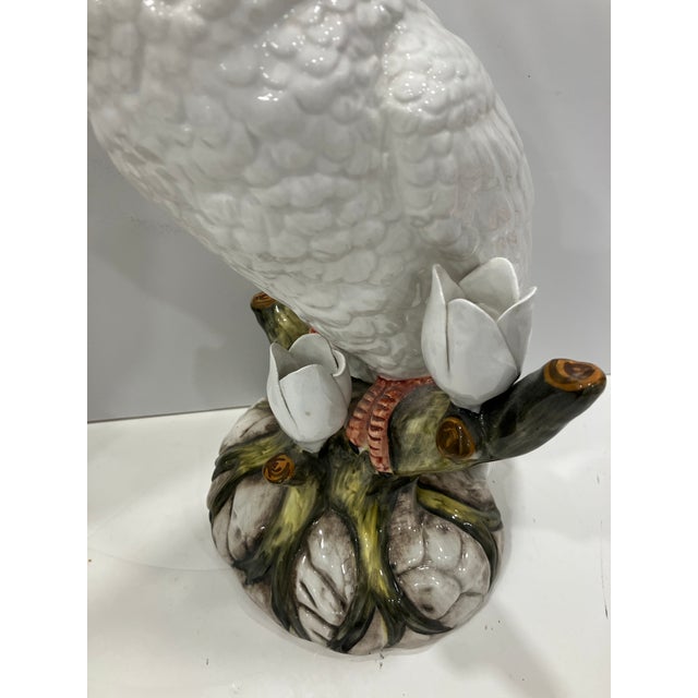 Ceramic Pair of 1960s Italian Ceramic Cockatoos For Sale - Image 7 of 11