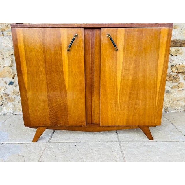Mid-Century Flamed Oak Storage Cabinet, 1960s For Sale - Image 12 of 18