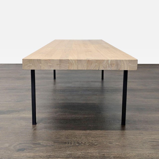 Modern Eq3 Modern Minimalist Wood Coffee Table With Black Metal Legs For Sale - Image 3 of 7