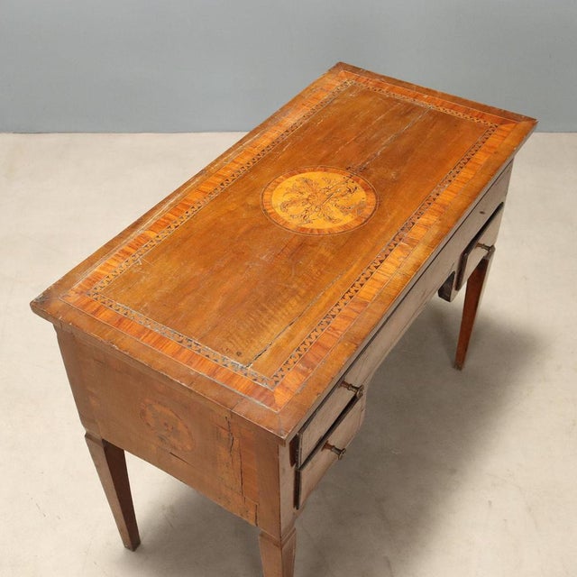 Wood Antique Neoclassical Walnut Writing Desk, 1800s For Sale - Image 7 of 10