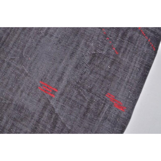 Mid 20th Century Modern Faded Black Anatolian Rug For Sale - Image 9 of 10